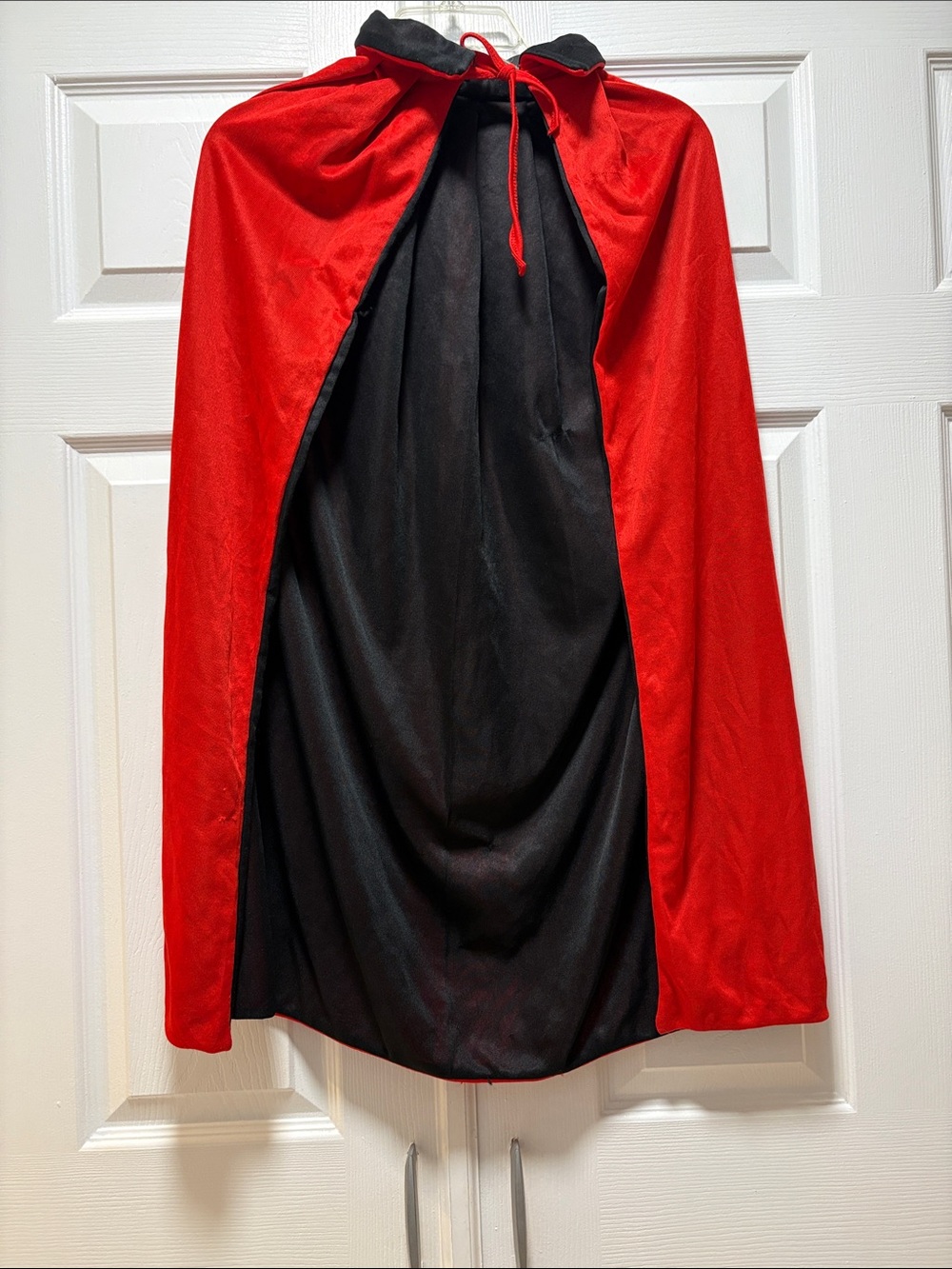 Red and Black Kids Halloween Cape with Tie Closure